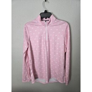 Adidas Womens Pink Quarter Zip Pullover. Size XL